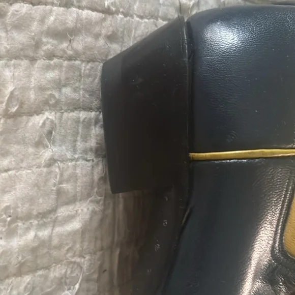 LARRY MAHAN Women's GORGEOUS Vintage Inlay Yellow and Blue Cowboy Boots - Picture 5 of 8